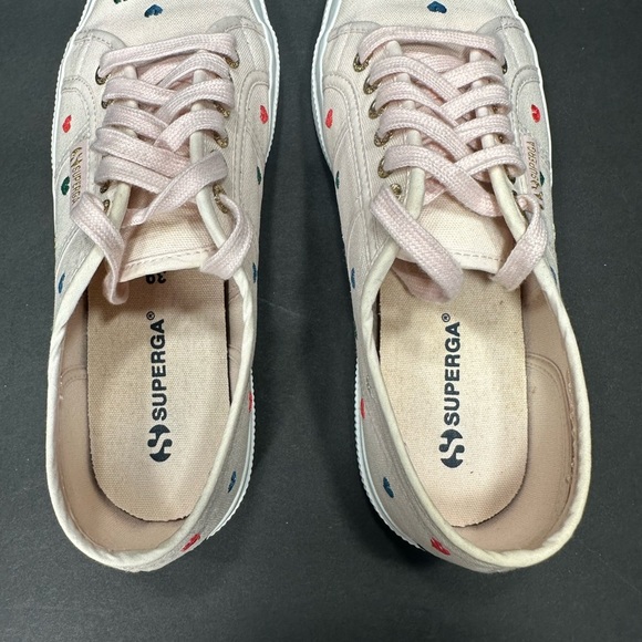 Superga Heart-Patterned Sneakers size 9 women pre owned Exellent condition. - Picture 6 of 8
